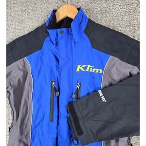 Klim Gore-Tex Snowmobile Jacket Mens Small Blue Gray Insulated 3M Scotchlite‎